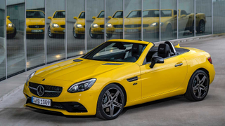The Mercedes-Benz SLC Brought Back Sun Yellow Just In Time to Be Shot Into the Sun